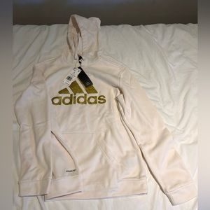 Women’s L pullover hoodie from adidas white / metallic